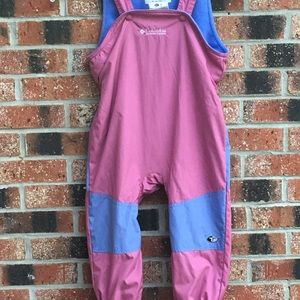 EUC Columbia snowsuit bib pink/purple 4T